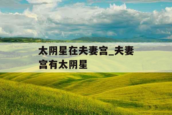 太阴星在夫妻宫_夫妻宫有太阴星