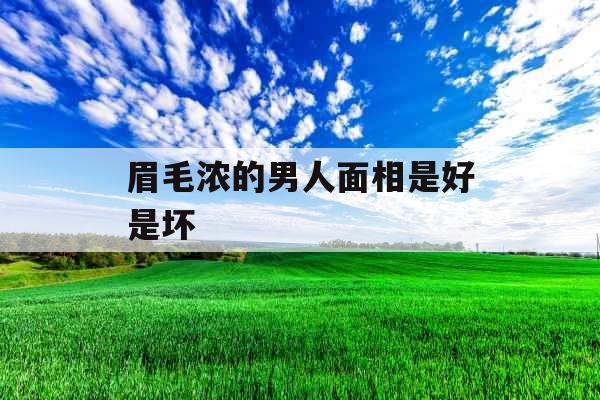 眉毛浓的男人面相是好是坏