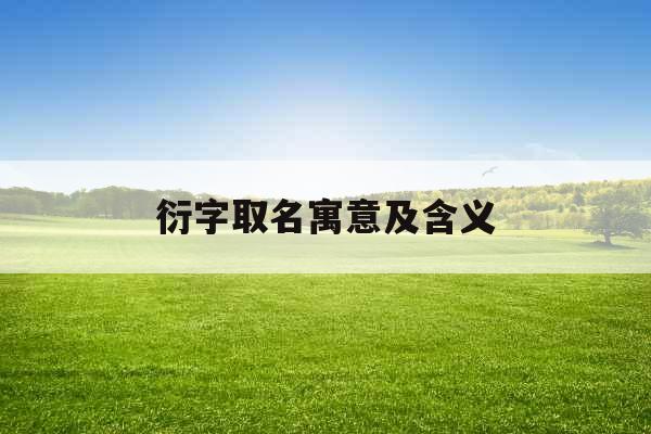 衍字取名寓意及含义