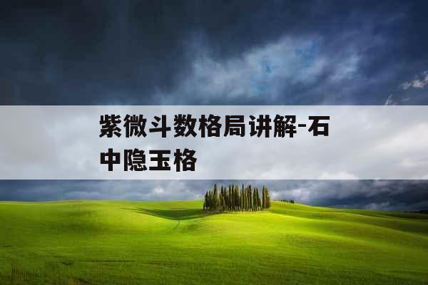 紫微斗数格局讲解-石中隐玉格