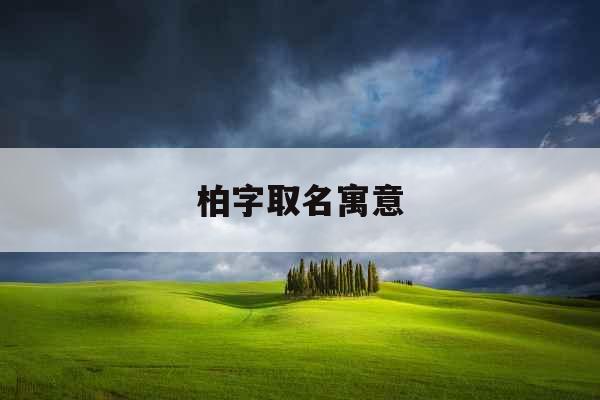 柏字取名寓意