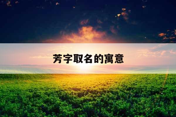 芳字取名的寓意