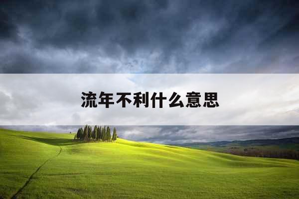 流年不利什么意思