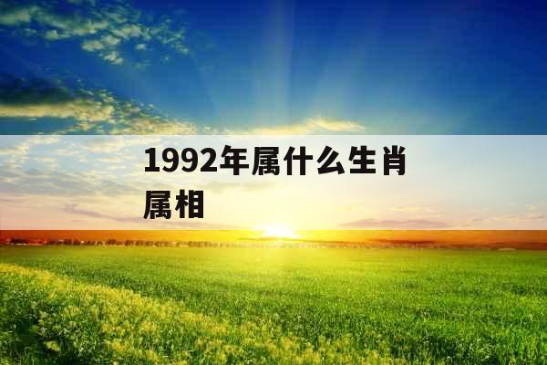 1992年属什么生肖属相