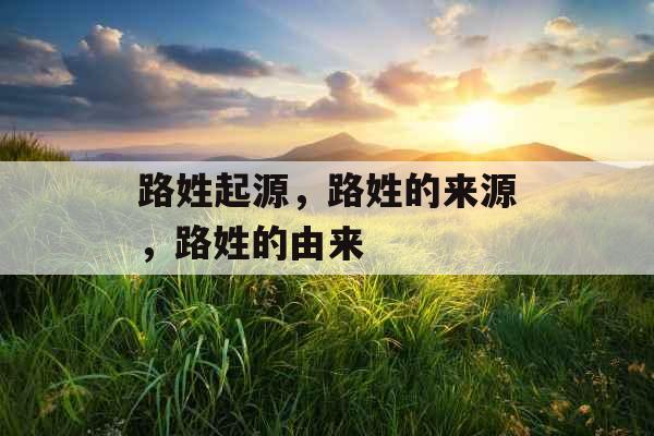 路姓起源，路姓的来源，路姓的由来