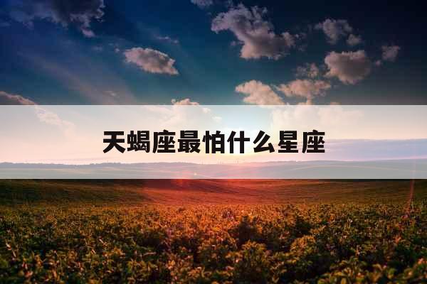 天蝎座最怕什么星座