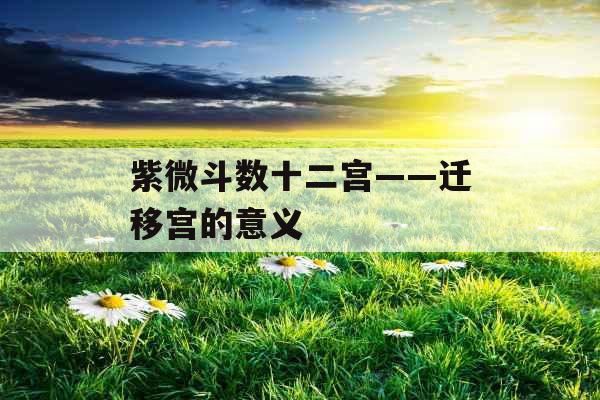 紫微斗数十二宫——迁移宫的意义