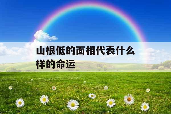 山根低的面相代表什么样的命运