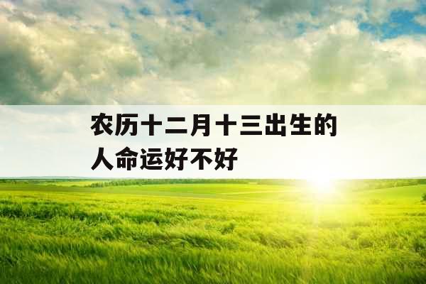 农历十二月十三出生的人命运好不好 农历十二月十三出生的人命运好不好