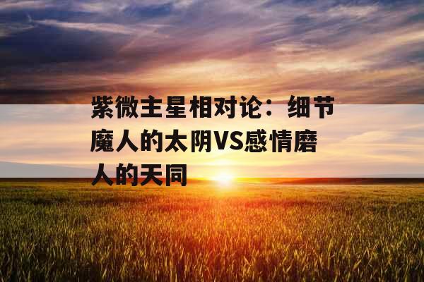紫微主星相对论：细节魔人的太阴VS感情磨人的天同