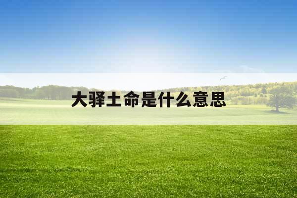 大驿土命是什么意思