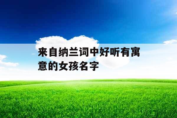 来自纳兰词中好听有寓意的女孩名字