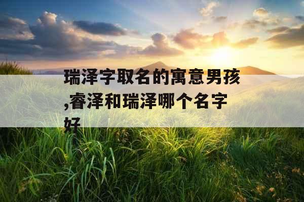 瑞泽字取名的寓意男孩,睿泽和瑞泽哪个名字好