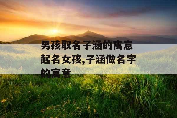 男孩取名子涵的寓意 起名女孩,子涵做名字的寓意