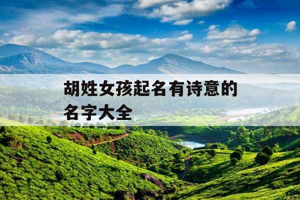 胡姓女孩起名有诗意的名字大全