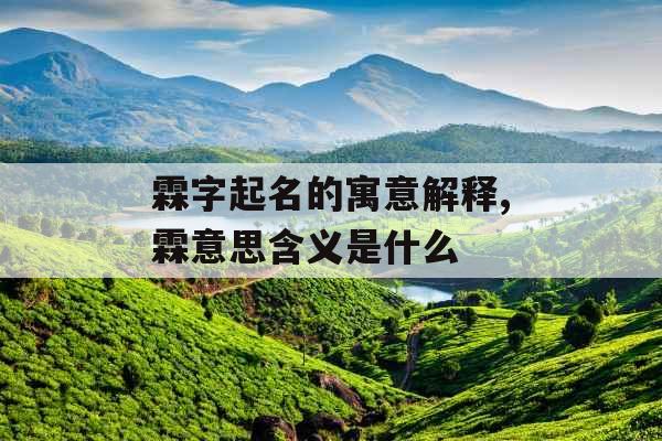霖字起名的寓意解释,霖意思含义是什么 霖字起名的寓意解释,霖意思含义是什么