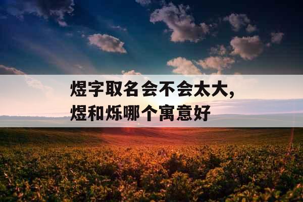 煜字取名会不会太大,煜和烁哪个寓意好