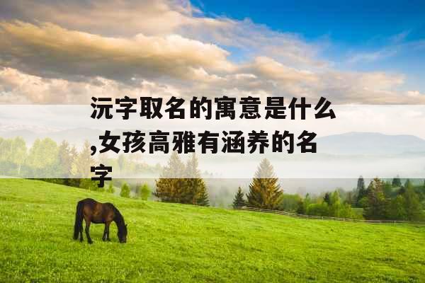 沅字取名的寓意是什么,女孩高雅有涵养的名字