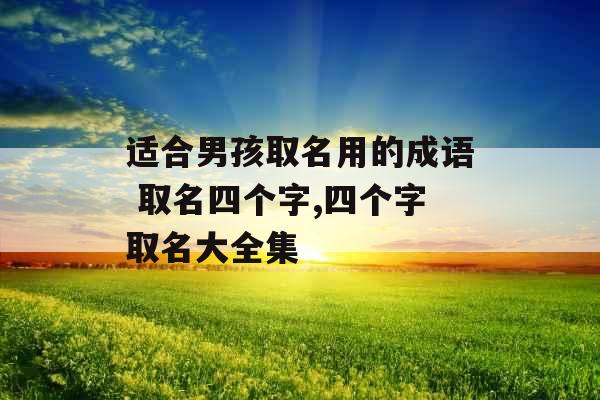 适合男孩取名用的成语 取名四个字,四个字取名大全集