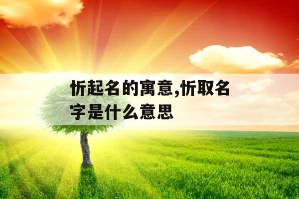 忻起名的寓意,忻取名字是什么意思
