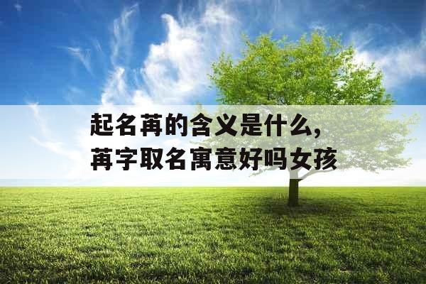 起名苒的含义是什么,苒字取名寓意好吗女孩