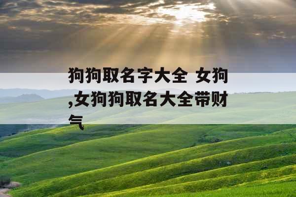 狗狗取名字大全 女狗,女狗狗取名大全带财气