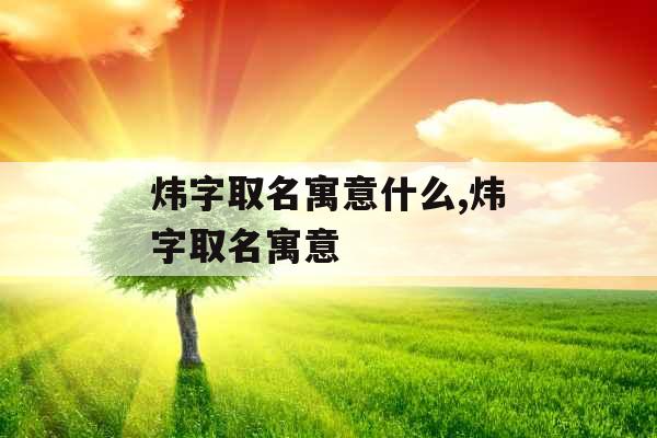 炜字取名寓意什么,炜字取名寓意