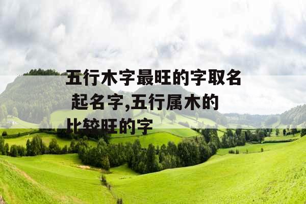 五行木字最旺的字取名 起名字,五行属木的比较旺的字