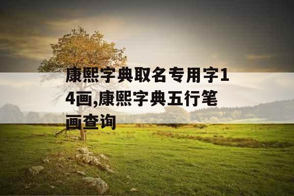 康熙字典取名专用字14画,康熙字典五行笔画查询