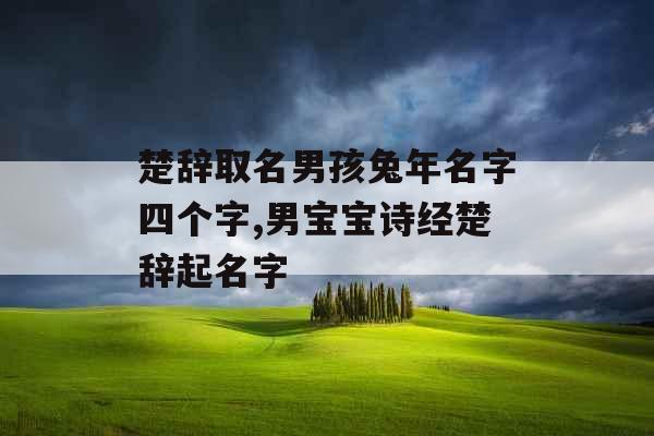 楚辞取名男孩兔年名字四个字,男宝宝诗经楚辞起名字