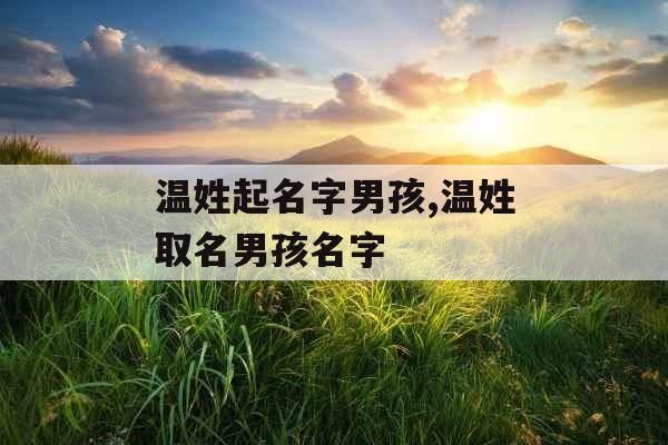 温姓起名字男孩,温姓取名男孩名字