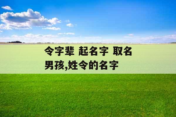 令字辈 起名字 取名男孩,姓令的名字