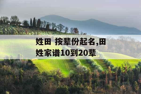 姓田 按辈份起名,田姓家谱10到20辈