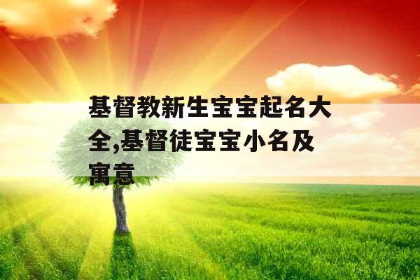 基督教新生宝宝起名大全,基督徒宝宝小名及寓意