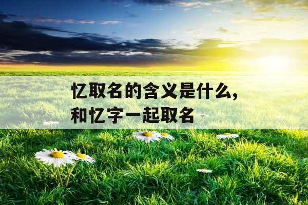 忆取名的含义是什么,和忆字一起取名