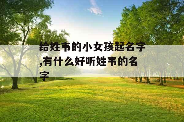 给姓韦的小女孩起名字,有什么好听姓韦的名字