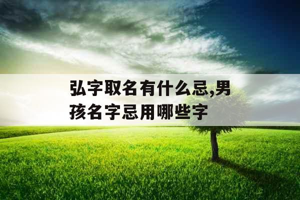 弘字取名有什么忌,男孩名字忌用哪些字
