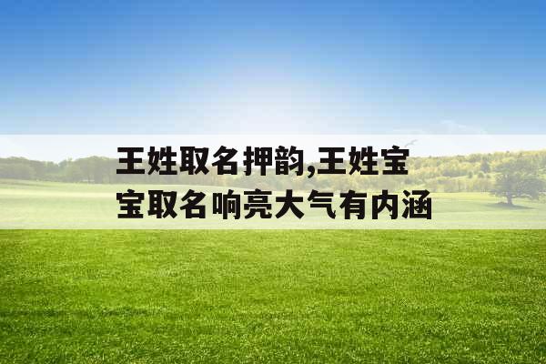 王姓取名押韵,王姓宝宝取名响亮大气有内涵 王姓取名押韵,王姓宝宝取名响亮大气有内涵