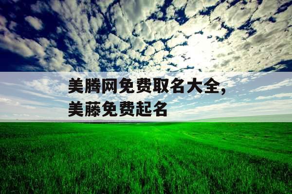 美腾网免费取名大全,美藤免费起名