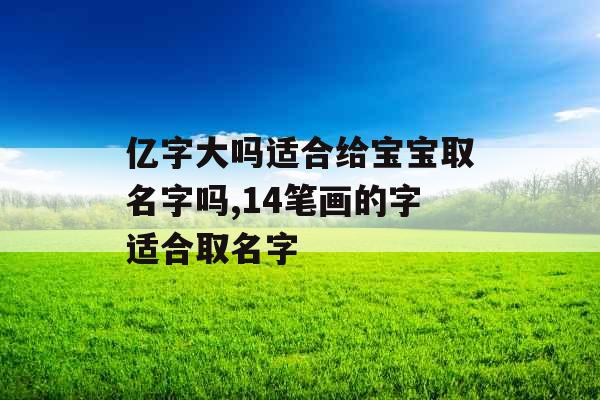亿字大吗适合给宝宝取名字吗,14笔画的字适合取名字