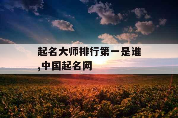 起名大师排行第一是谁,中国起名网
