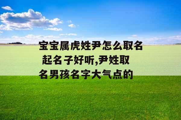 宝宝属虎姓尹怎么取名 起名子好听,尹姓取名男孩名字大气点的