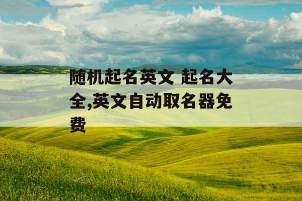 随机起名英文 起名大全,英文自动取名器免费