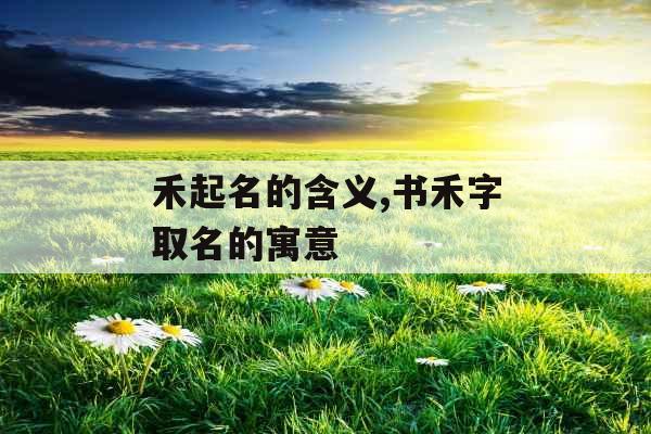 禾起名的含义,书禾字取名的寓意