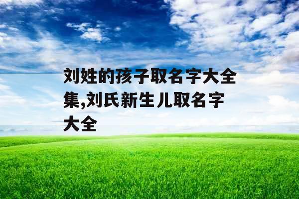 刘姓的孩子取名字大全集,刘氏新生儿取名字大全