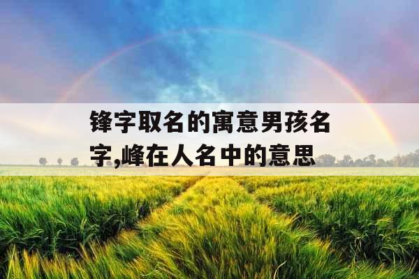 锋字取名的寓意男孩名字,峰在人名中的意思