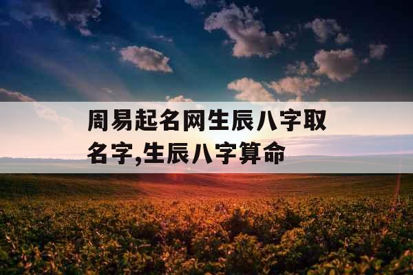 周易起名网生辰八字取名字,生辰八字算命