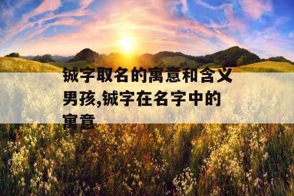 铖字取名的寓意和含义男孩,铖字在名字中的寓意