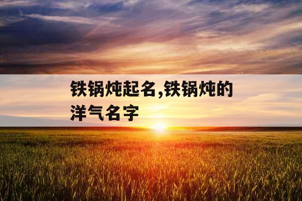 铁锅炖起名,铁锅炖的洋气名字