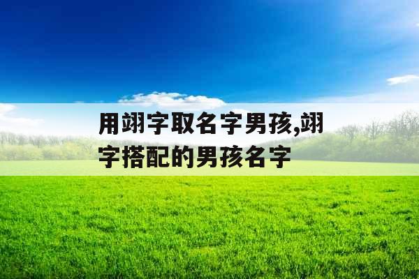 用翊字取名字男孩,翊字搭配的男孩名字